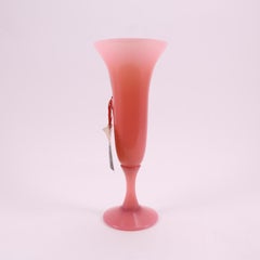 Art Deco French Sèvres Cranberry Pink Handblown Opaline Glass Vase, 1930