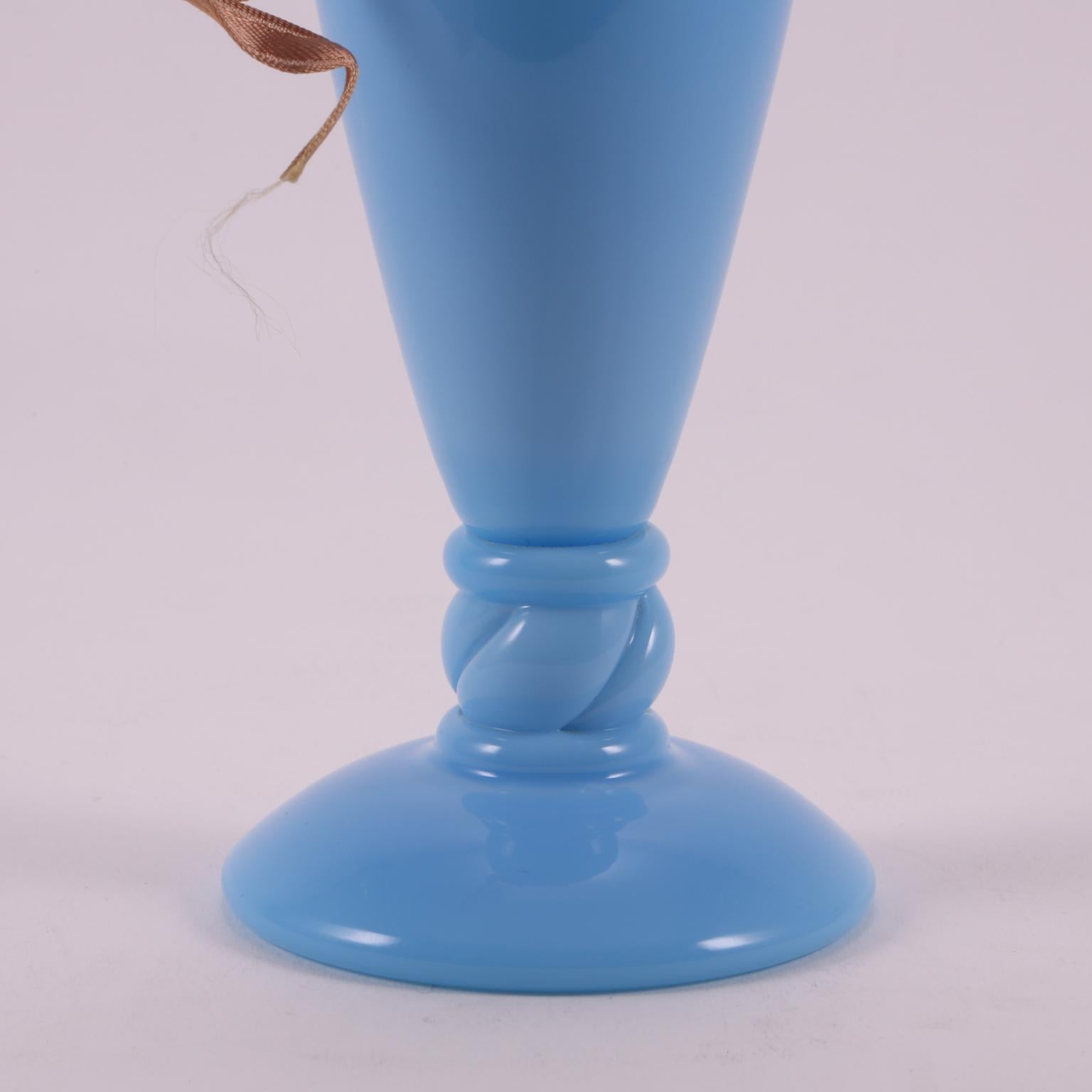 Art Deco French Sèvres Light Turquoise Hand Blown Opaline Glass Pitcher, 1920 For Sale 13