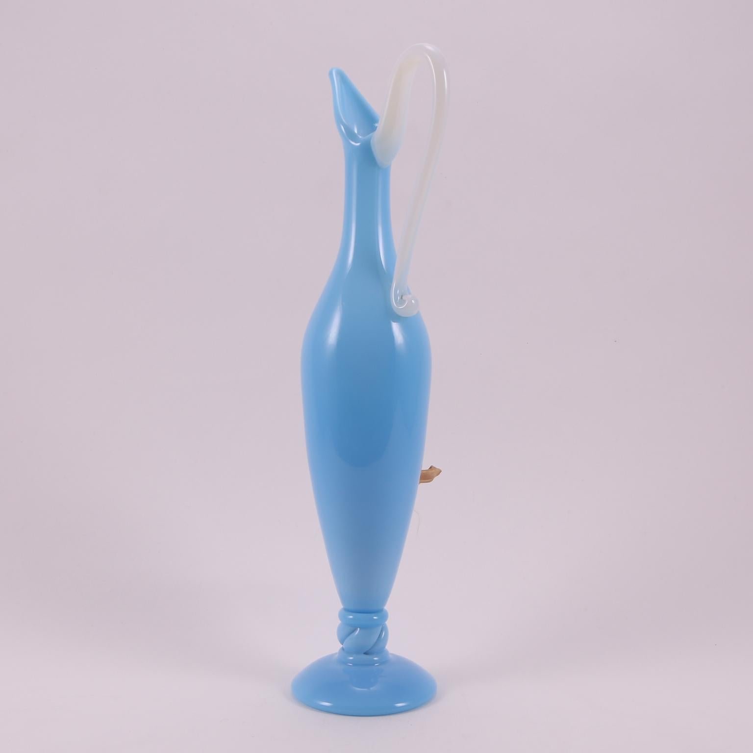 turquoise glass pitcher