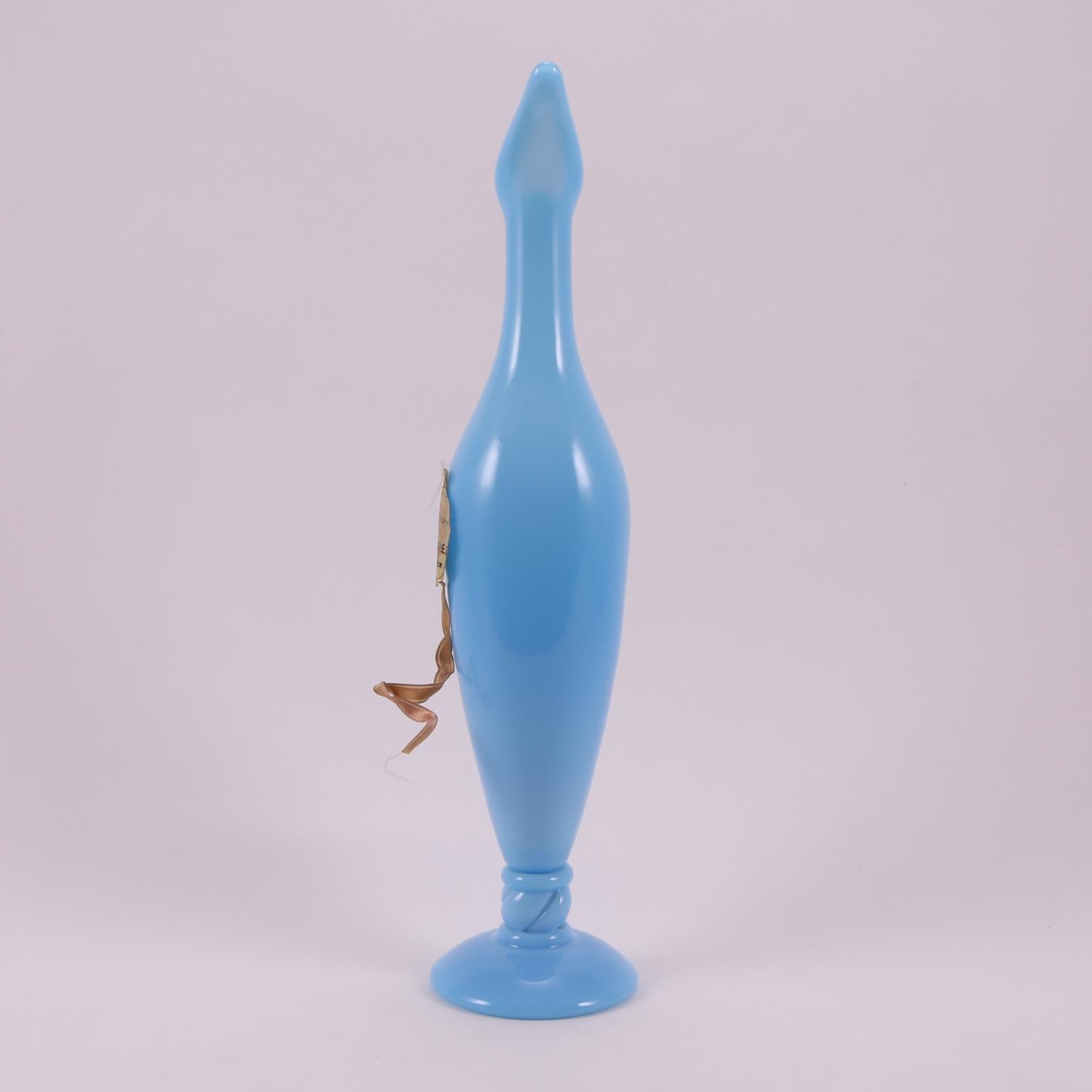 Art Deco French Sèvres Light Turquoise Hand Blown Opaline Glass Pitcher, 1920 For Sale 1