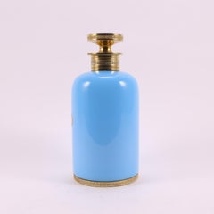 Art Deco French Sèvres-l.Seiler Light Turquoise Opaline  Perfume Bottle, 1920