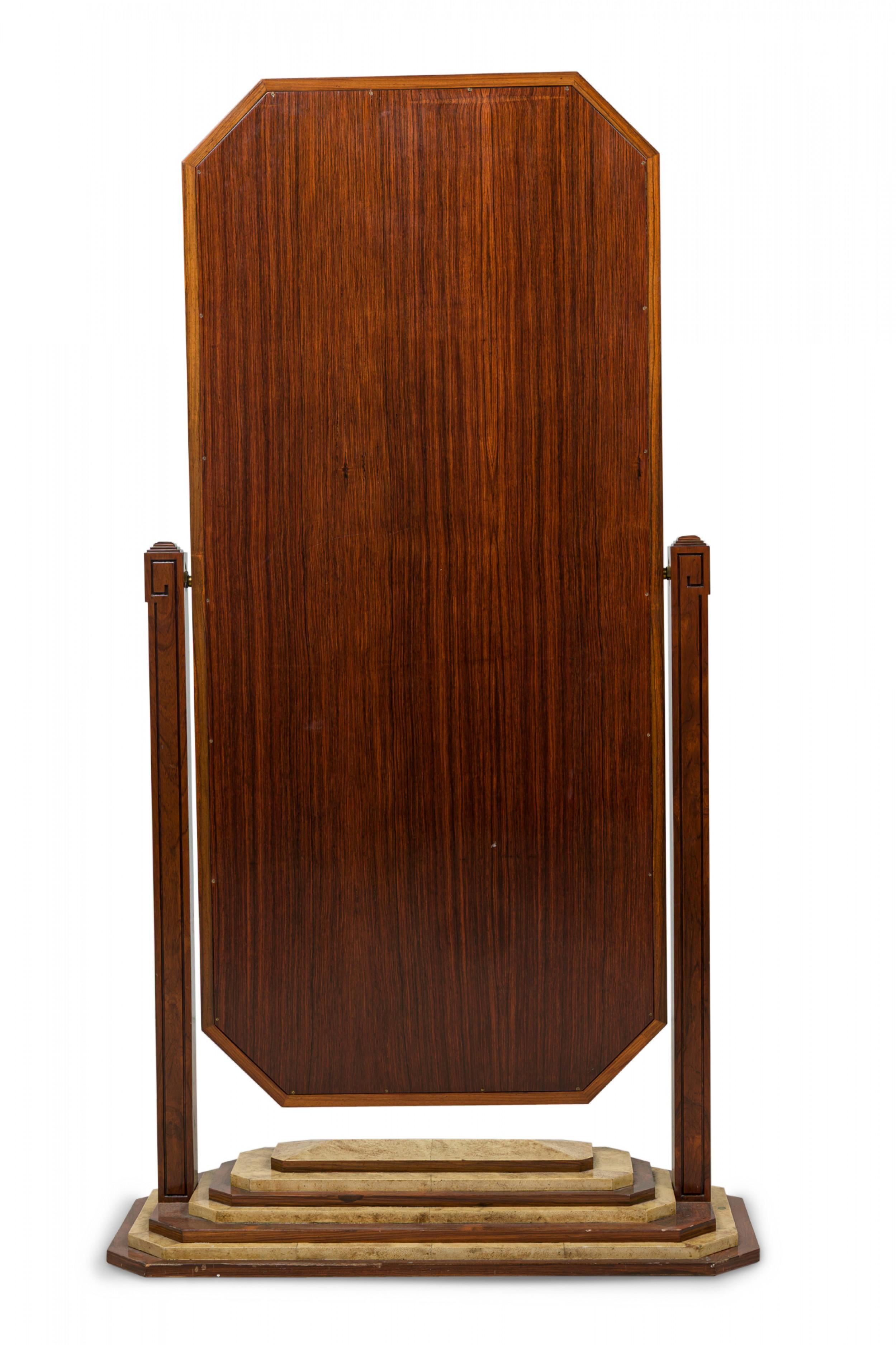 Art Deco French Shagreen and Rosewood Cheval Mirror In Good Condition For Sale In New York, NY