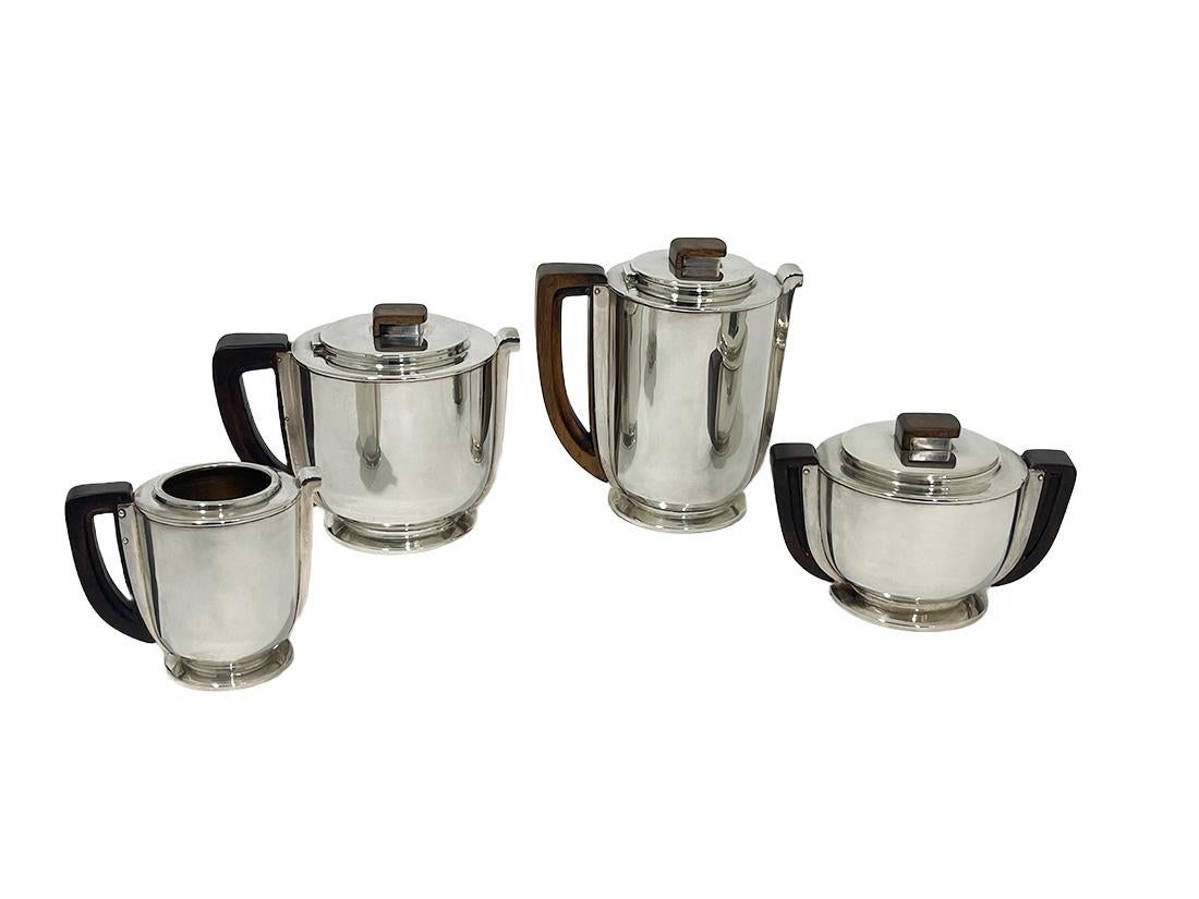 20th Century Art Deco French silver coffee and tea service, 1920 For Sale