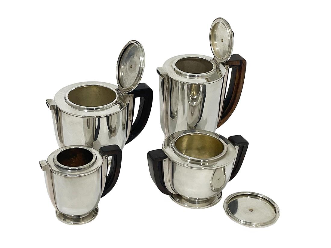Art Deco French silver coffee and tea service, 1920 For Sale 3