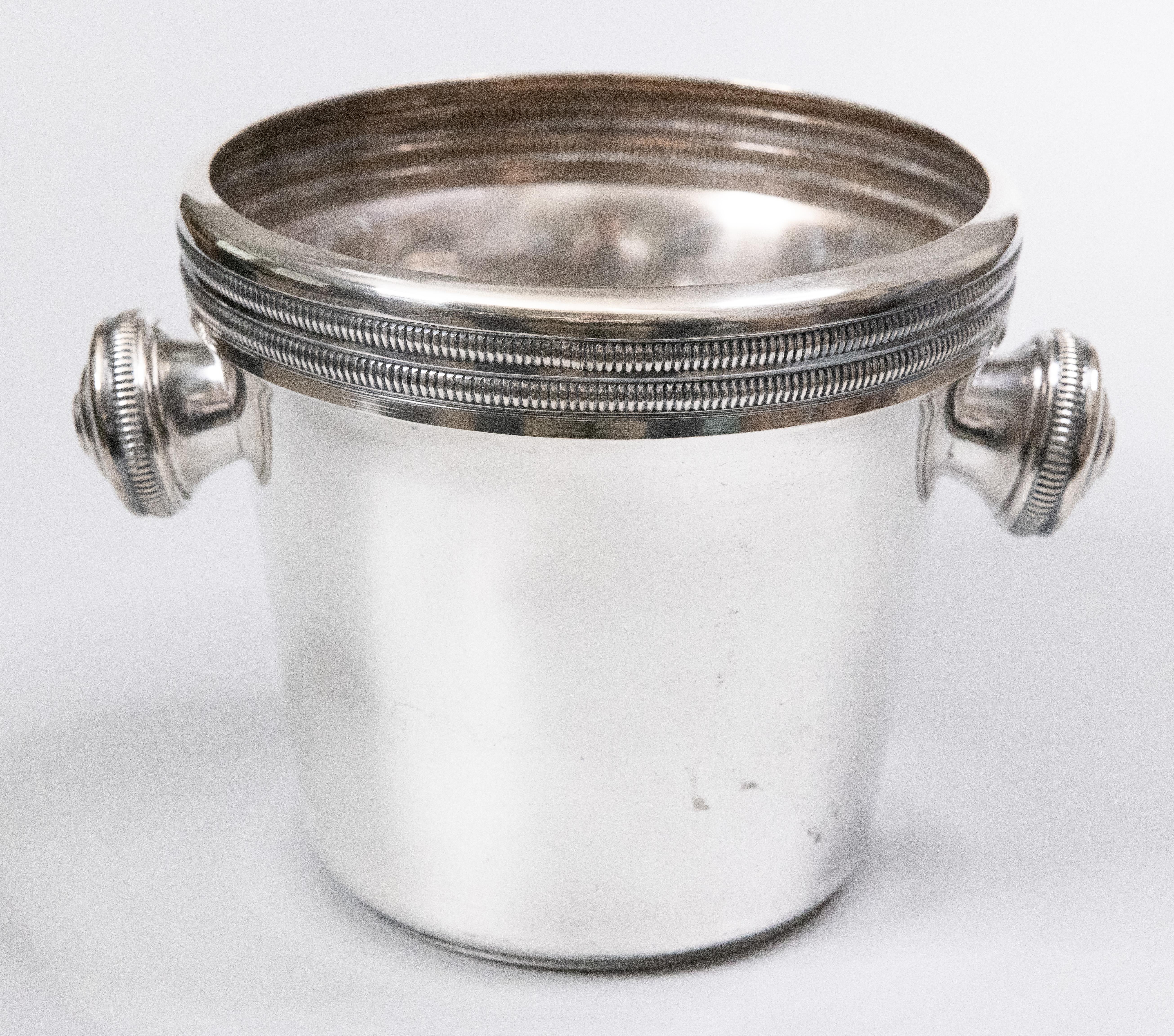 Art Deco French Silver Plate Champagne Ice Bucket Wine Cooler In Good Condition In Pearland, TX