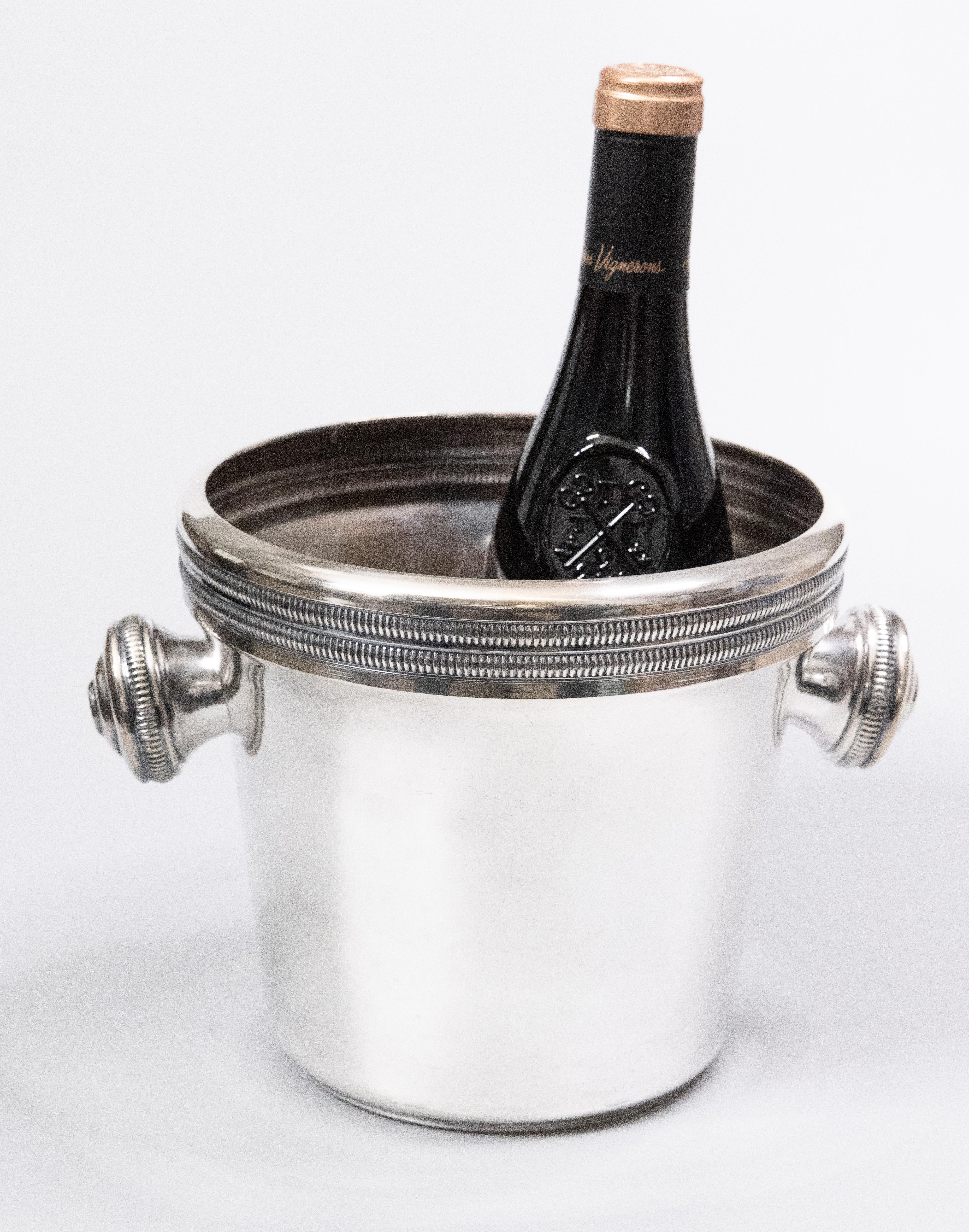 Art Deco French Silver Plate Champagne Ice Bucket Wine Cooler 1