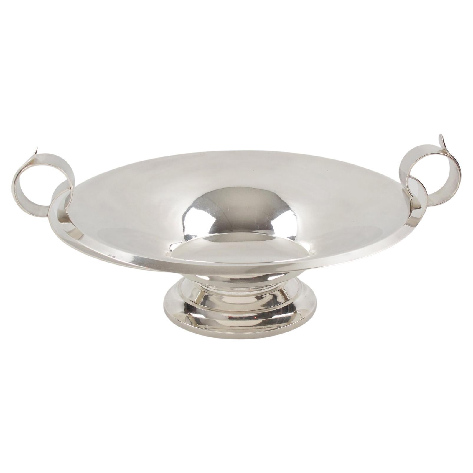Art Deco Silver Plate Decorative Bowl Centerpiece, France 1930s For Sale