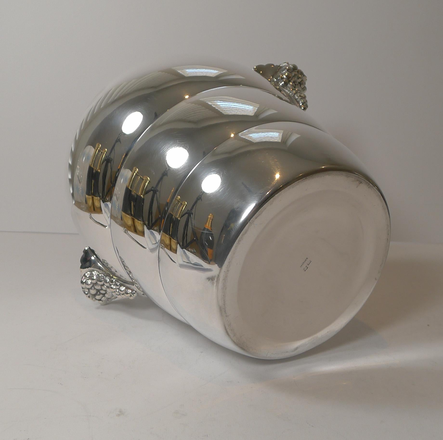 Art Deco French Silver Plated Champagne Bucket / Wine Cooler c. 1930 For Sale 6