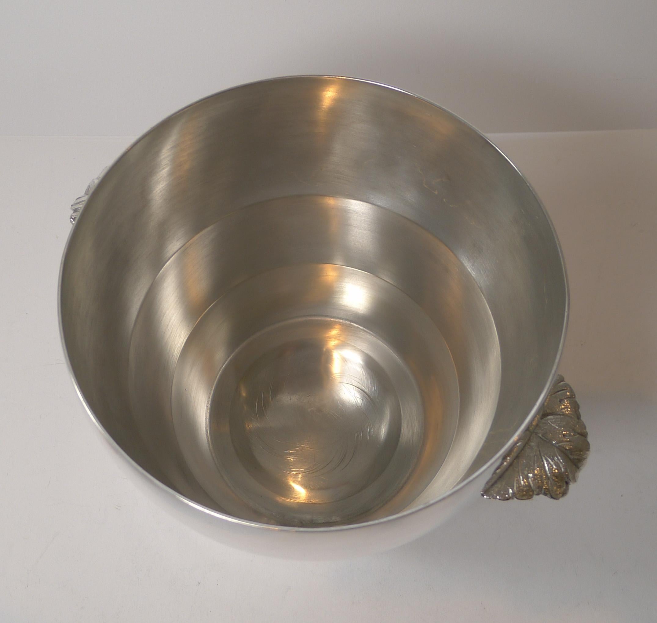 Art Deco French Silver Plated Champagne Bucket / Wine Cooler c. 1930 In Good Condition For Sale In Bath, GB