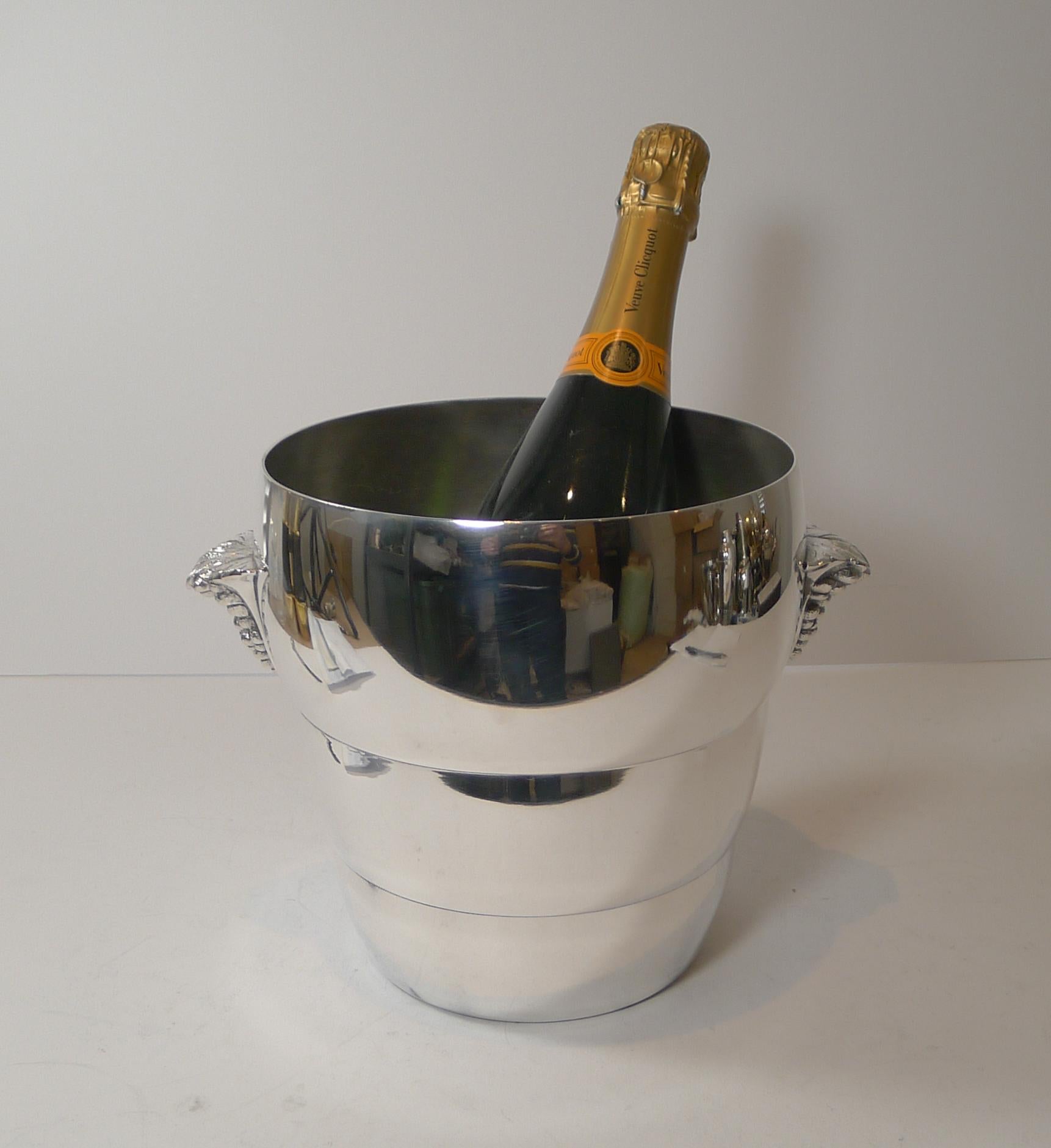 Art Deco French Silver Plated Champagne Bucket / Wine Cooler c. 1930 For Sale 4