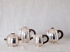 Art Deco French Silver-Plated Tea & Coffee Service by Ravinet d’Enfert, Set of 4
