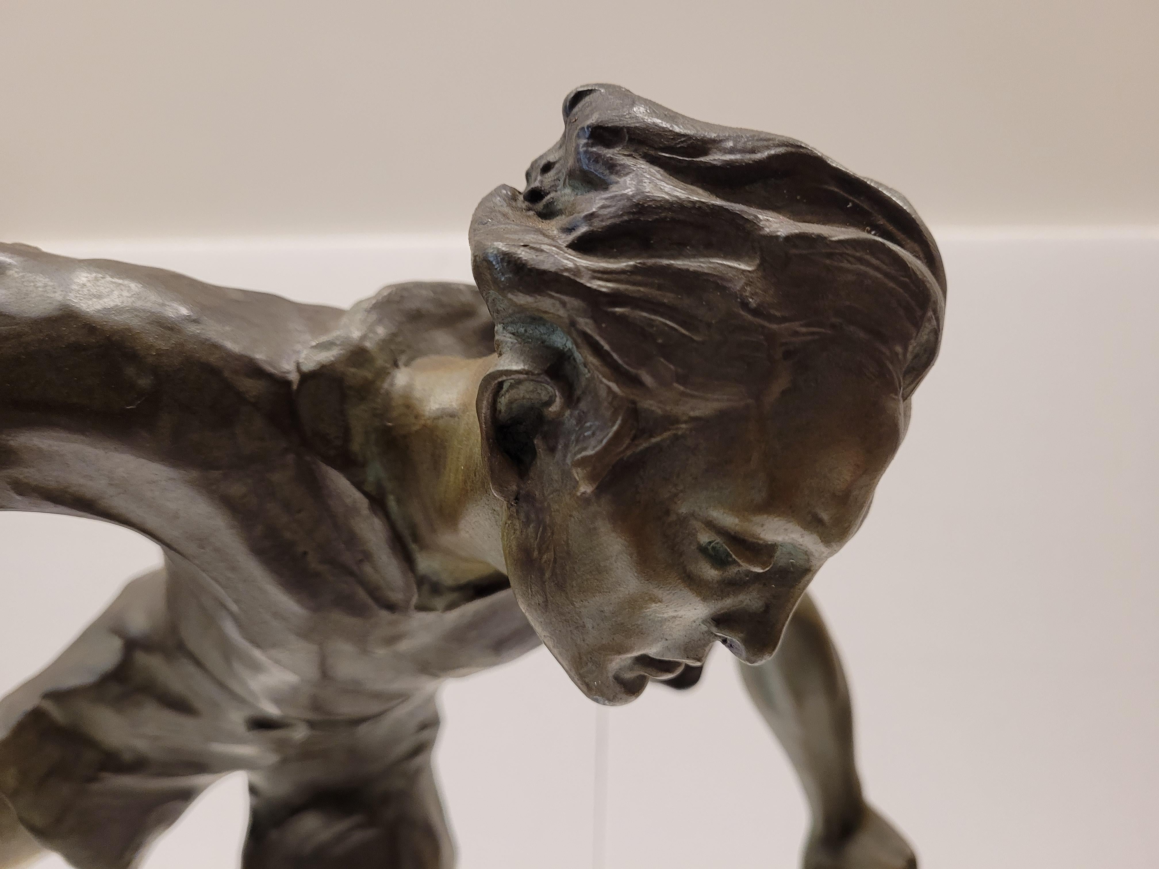 Art Deco French Soccer Player Sculpture by LEMOYNE 5