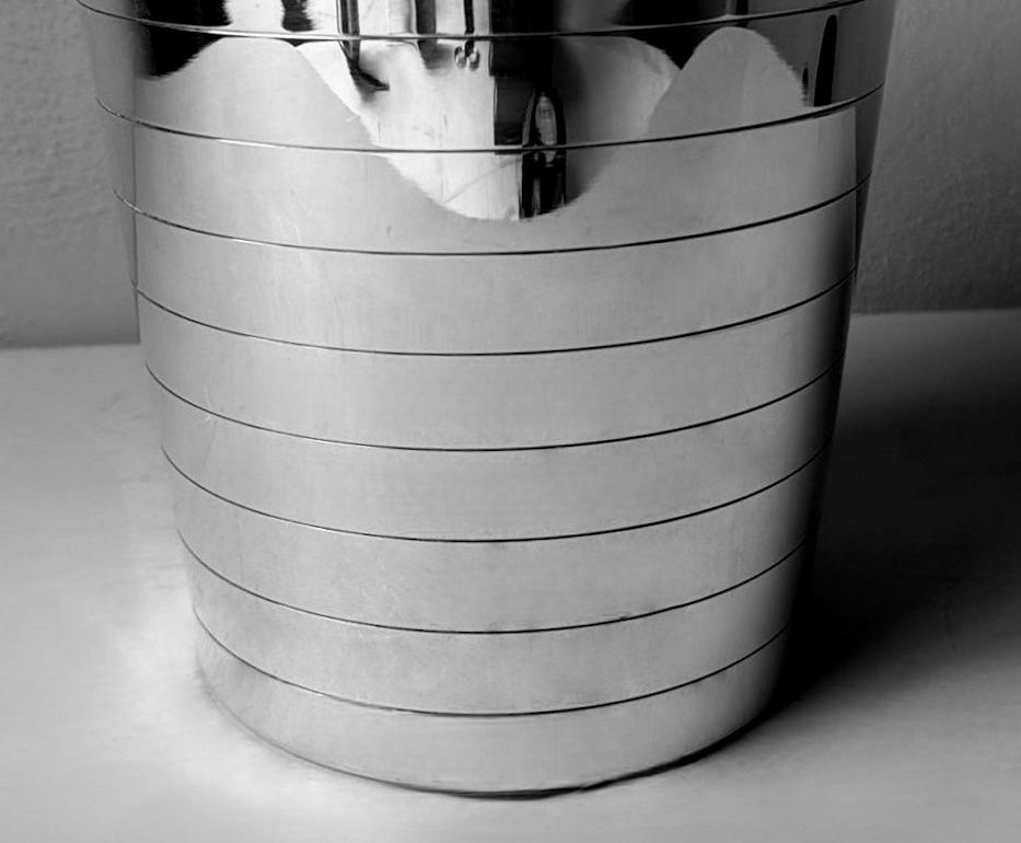 Art Deco French Stainless Steel Champagne Bucket For Sale 8