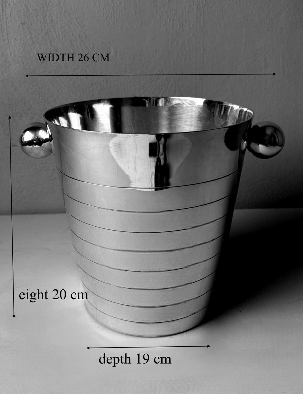 Art Deco French Stainless Steel Champagne Bucket For Sale 13
