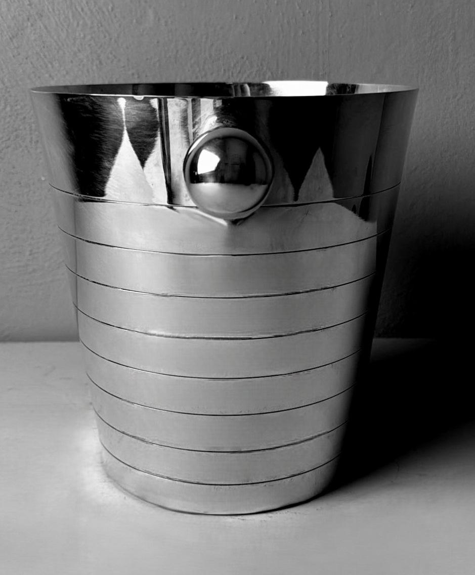 20th Century Art Deco French Stainless Steel Champagne Bucket For Sale