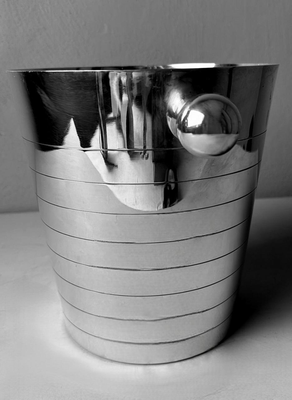 Art Deco French Stainless Steel Champagne Bucket For Sale 1