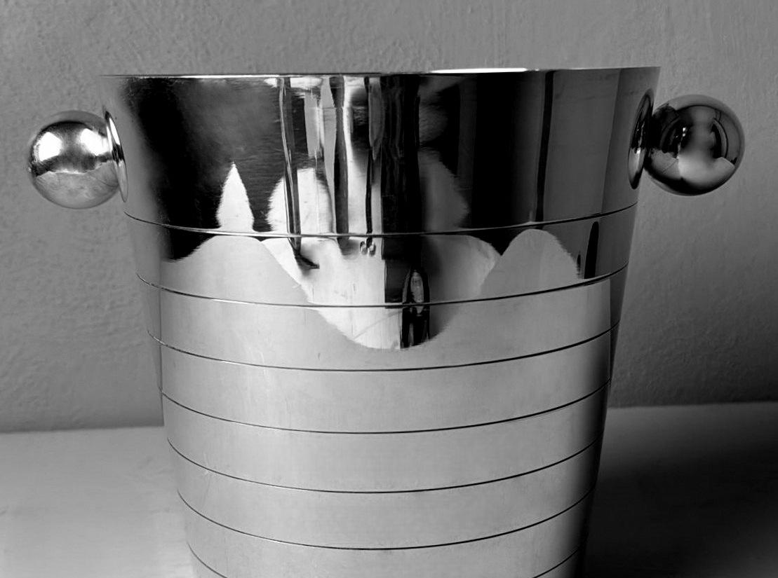 Art Deco French Stainless Steel Champagne Bucket For Sale 4