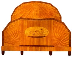 Art Deco French Sunray inlaid Double Bec