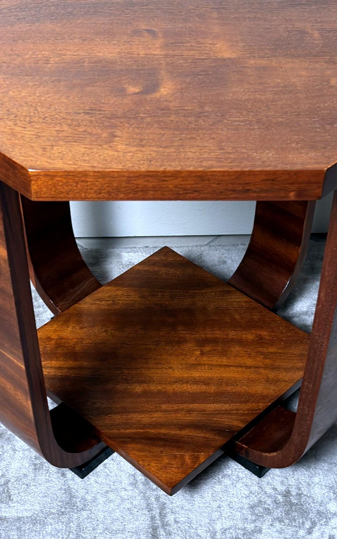 Table à thé/théière Art Déco avec plateau octogonal en vente 2