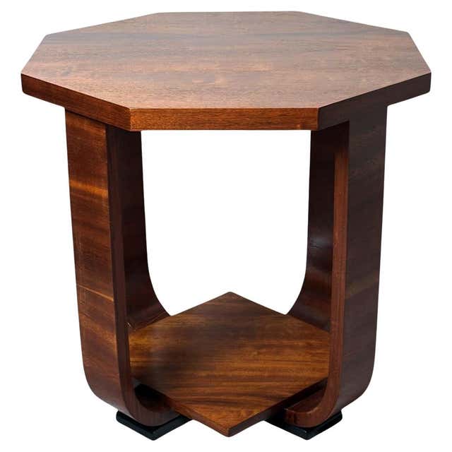 English Art Deco Solid Oak Octagonal Book / Coffee Table For Sale at ...