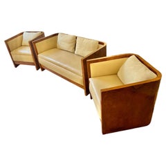 Used Art Deco French three piece sofa suite