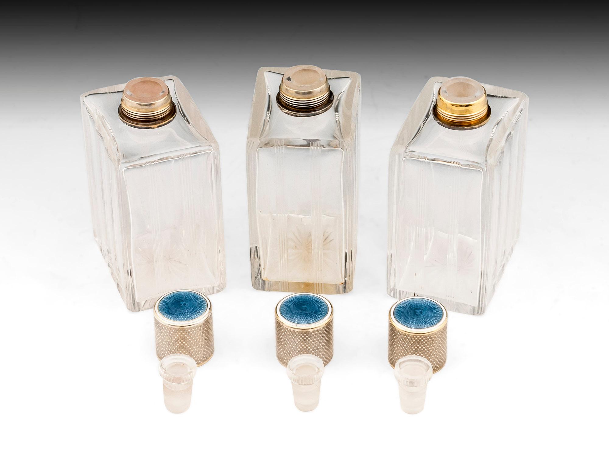 Art Deco French Thuya Enamelled Perfume Scent Bottle Box 20th Century For Sale 7