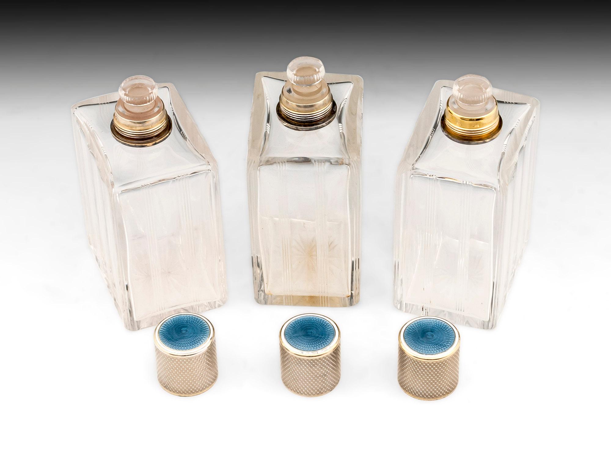 Art Deco French Thuya Enamelled Perfume Scent Bottle Box 20th Century For Sale 6