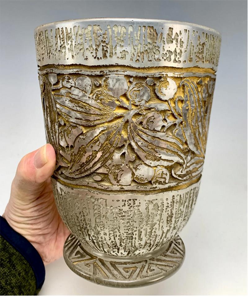 Französische Vase im Art déco-Stil von Daum Nancy (Mitte des 20. Jahrhunderts) im Angebot