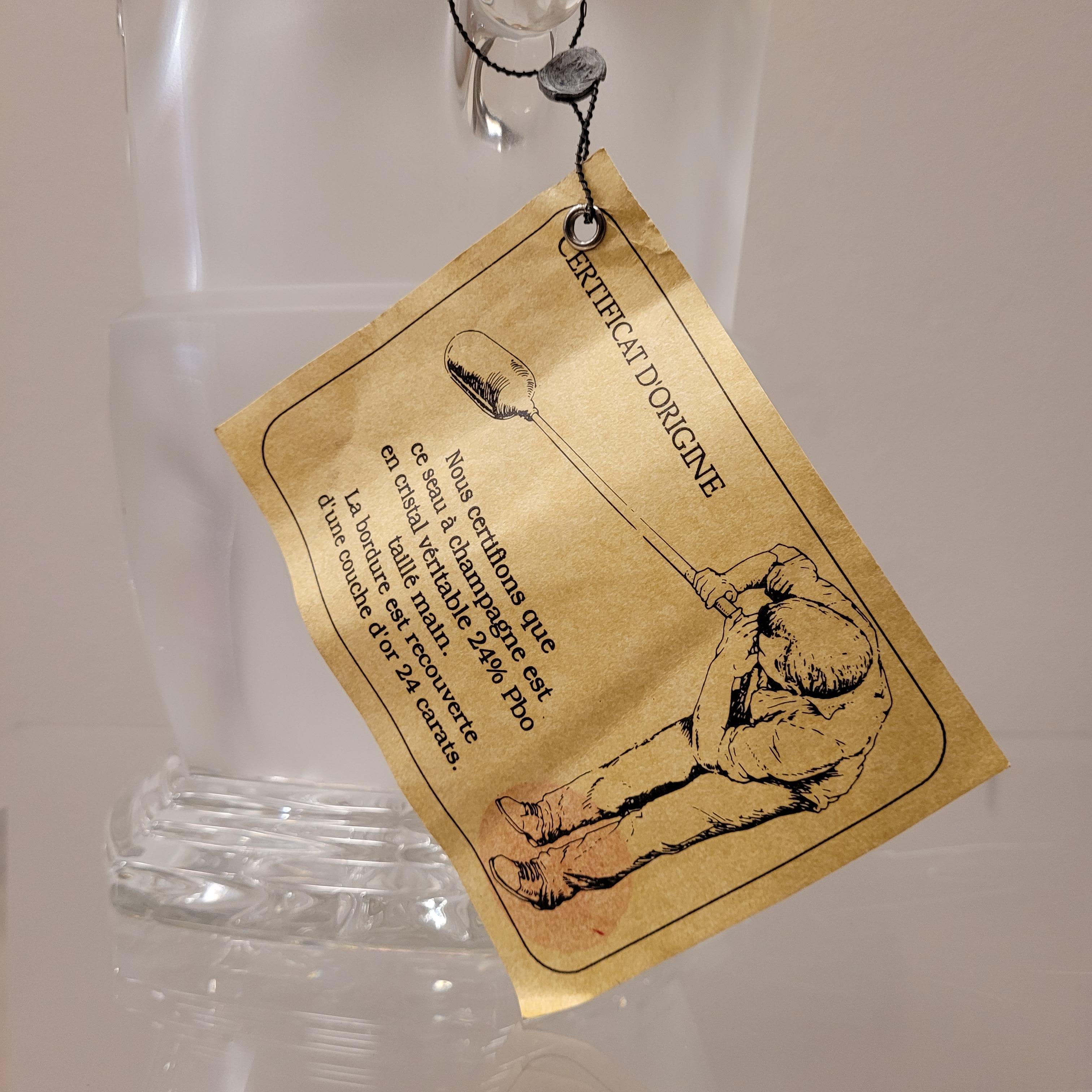 Französische Art Deco Vase / Champagnerkübel / Eiskübel in Lorena Bleikristall gold im Angebot 7