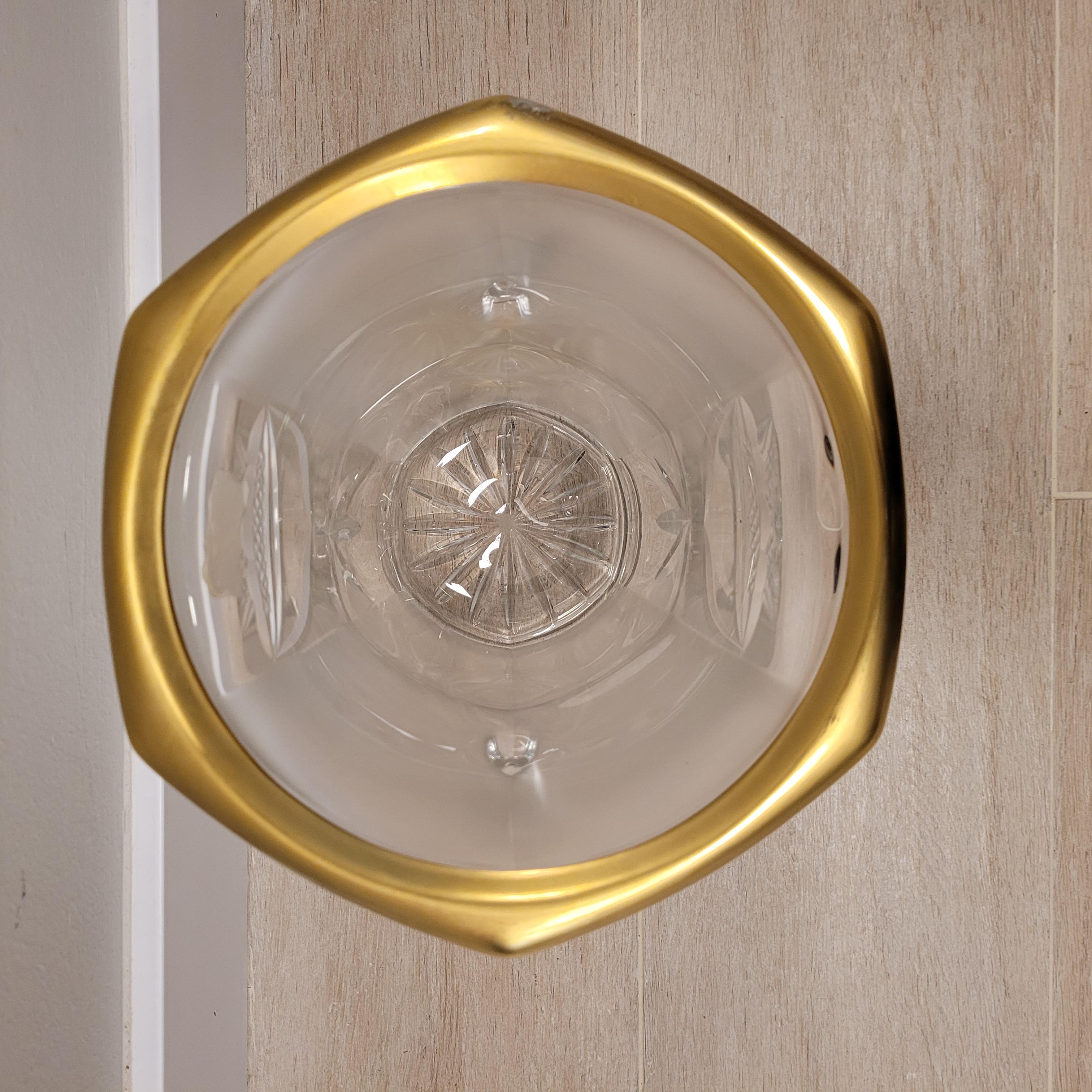 Französische Art Deco Vase / Champagnerkübel / Eiskübel in Lorena Bleikristall gold im Angebot 9