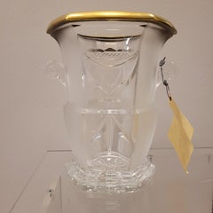 Art Deco French Vase / Champagne Bucket / Ice Bucket in Lorena Lead Crystal gold