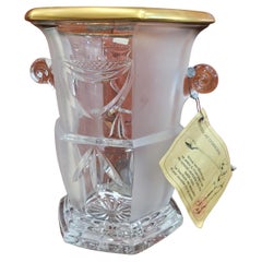 Art Deco French Vase / Champagne Bucket / Ice Bucket in Lorena Lead Crystal gold