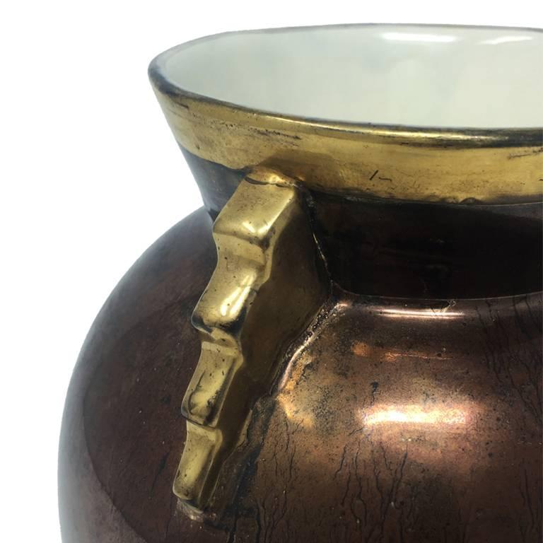 Französische Art-Déco-Vase aus Keramik, 1930er Jahre im Zustand „Hervorragend“ im Angebot in Milan, IT