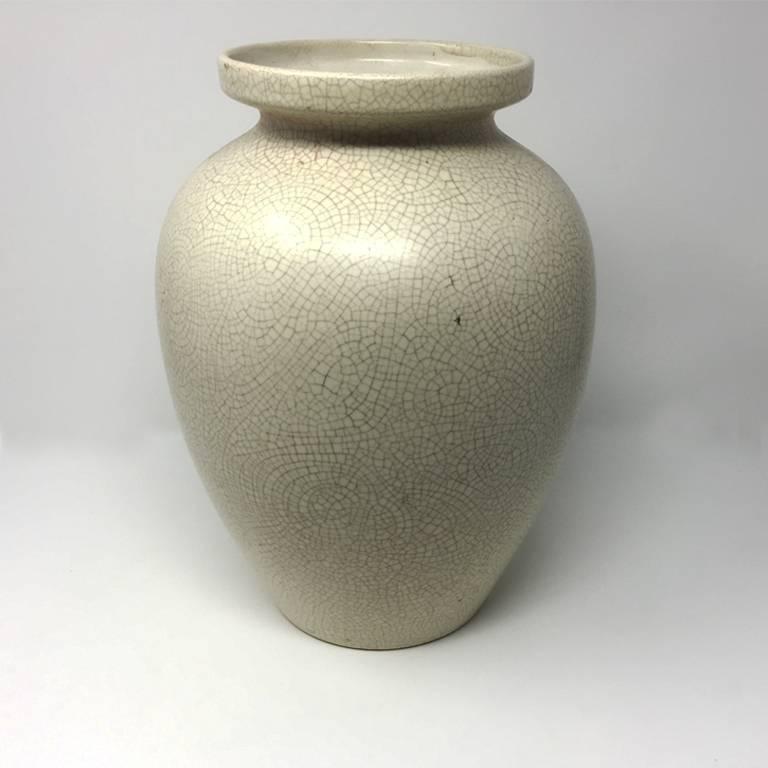 Erstaunlich Französisch Art Deco Vase in craquelè, 1930.