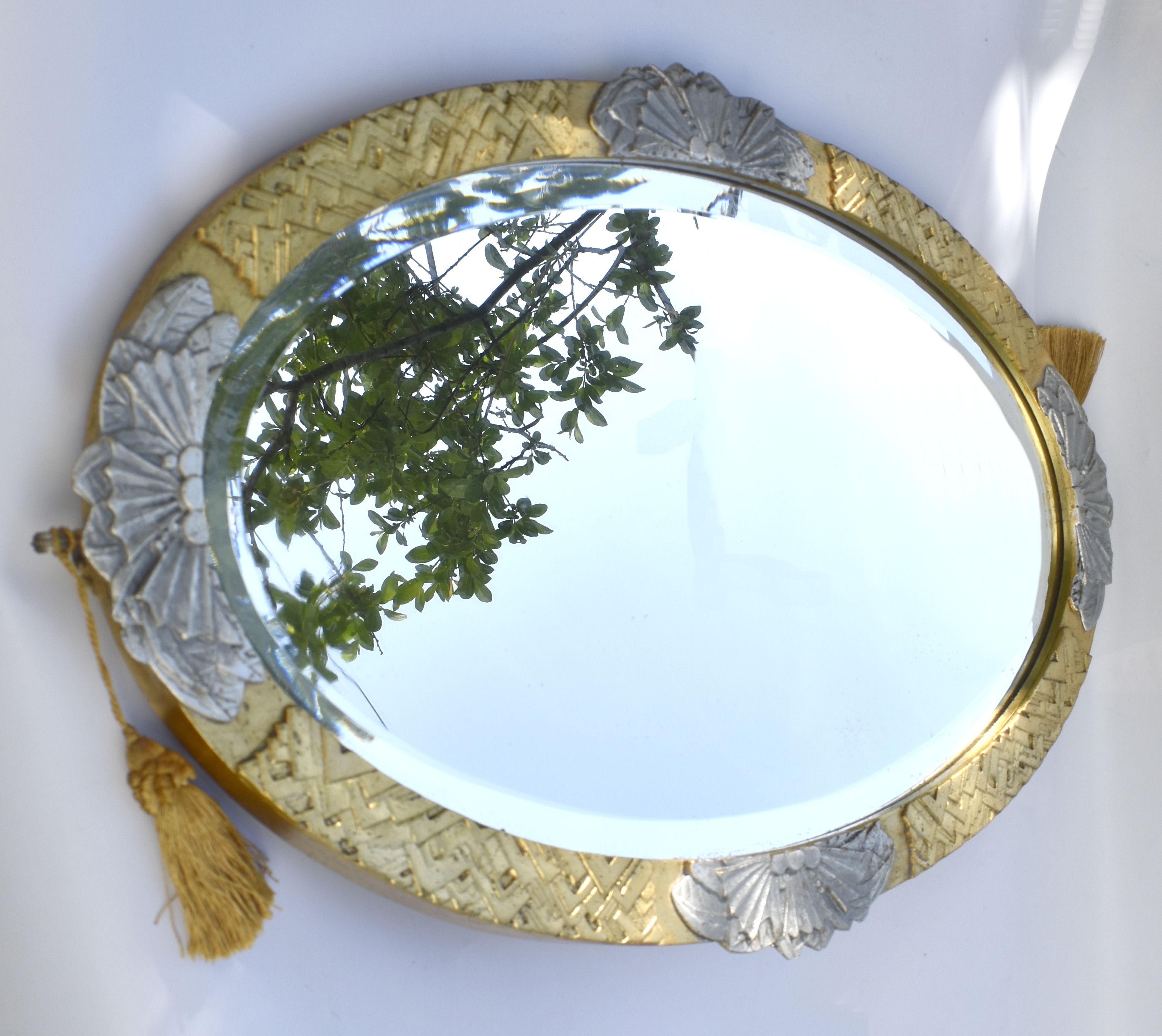 Art Deco French Wall Mirror, c1930s In Good Condition For Sale In Devon, England