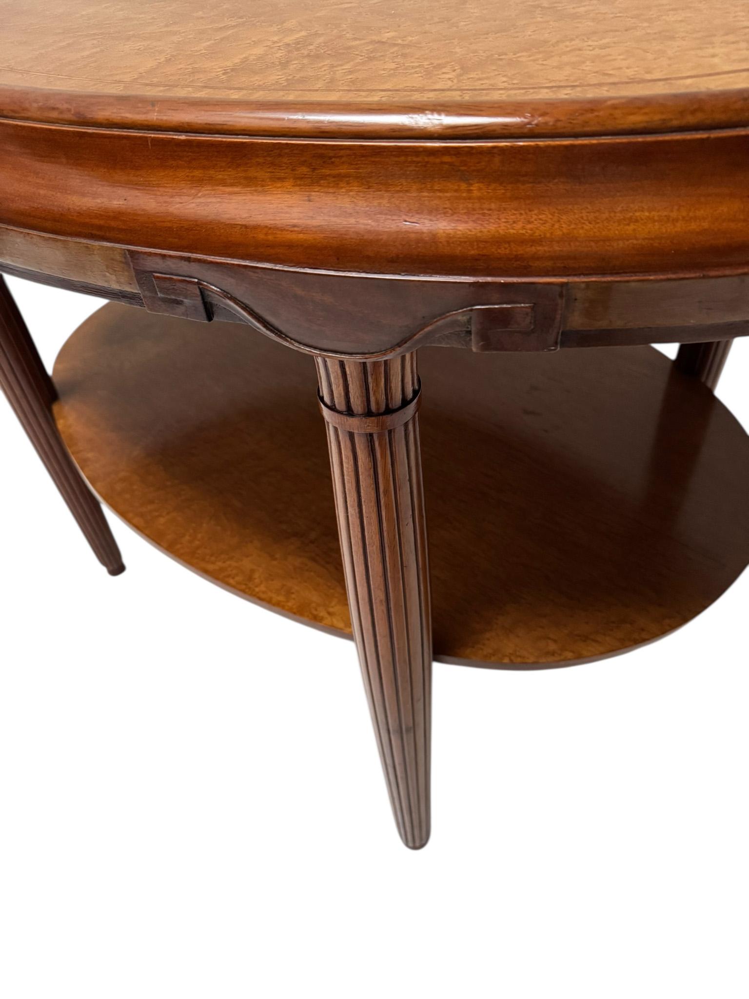 Mid-20th Century Art Deco French Walnut Center Table, 1930s For Sale