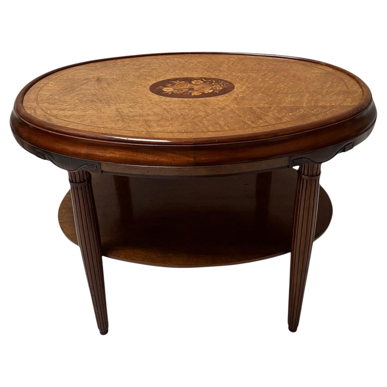 Art Deco French Walnut Center Table, 1930s