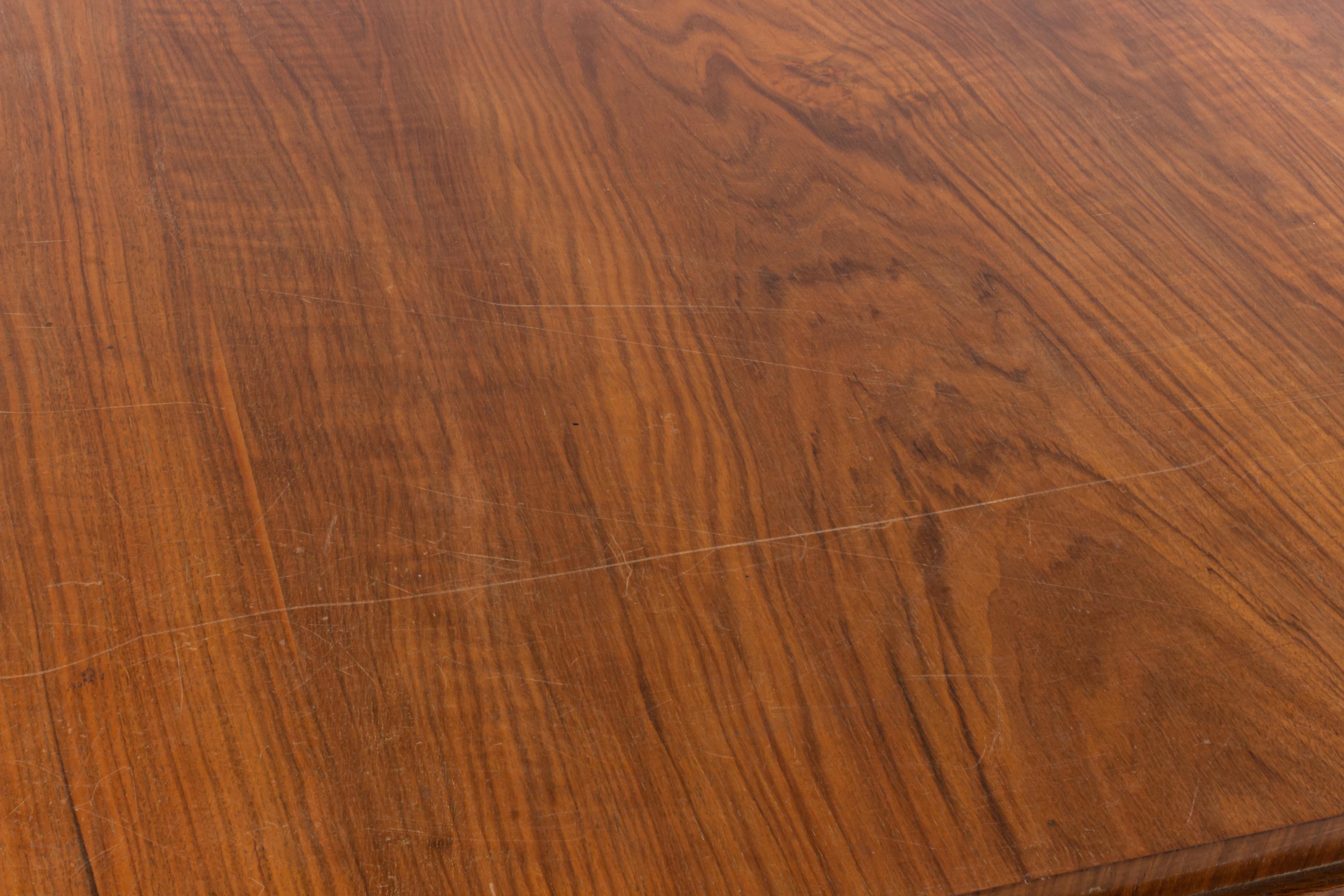 Art Deco French Walnut Dining Table with a U-base 6