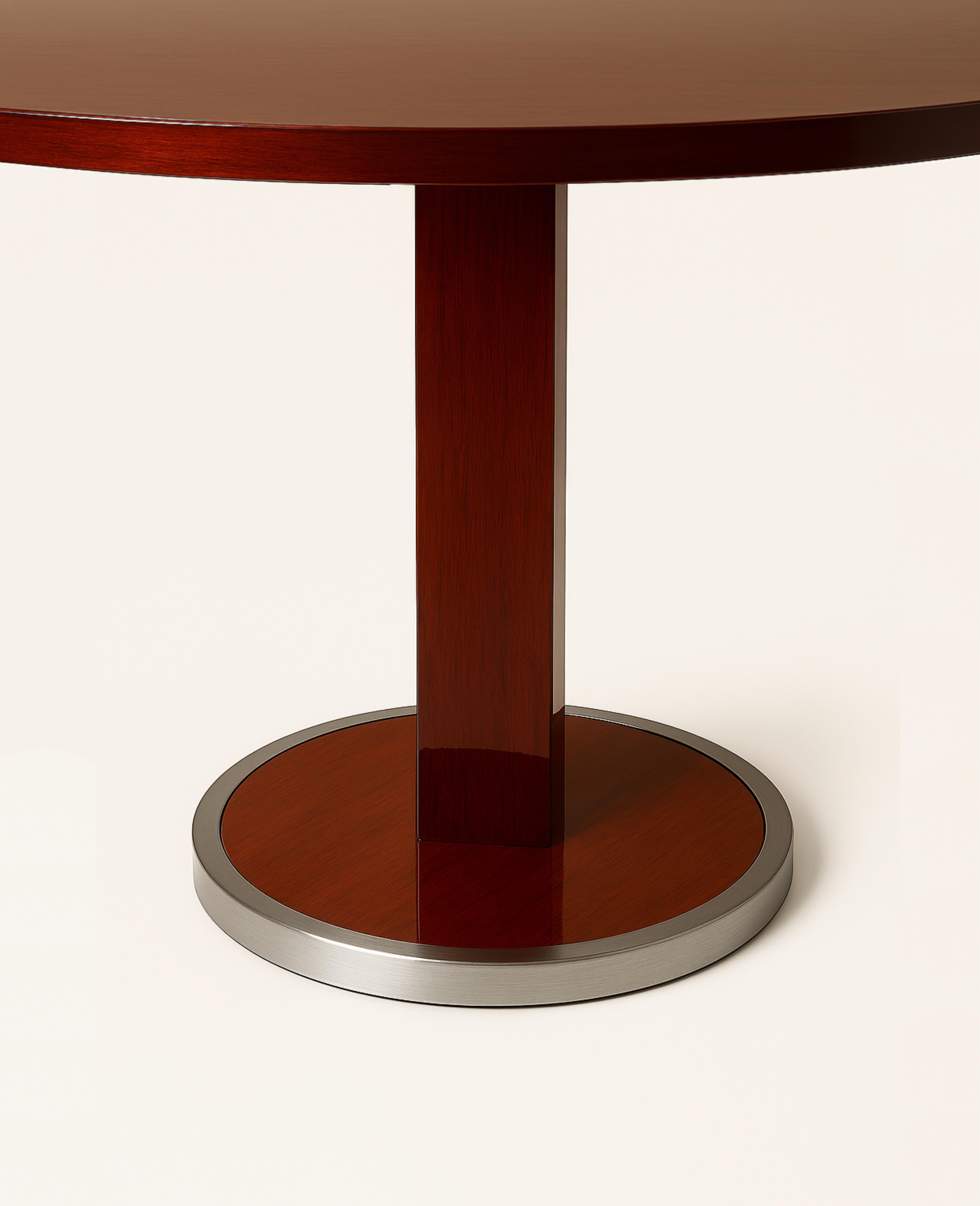 Art Deco Französisch Holz Metall Sockeltisch, 20. Jahrhundert (Art déco) im Angebot