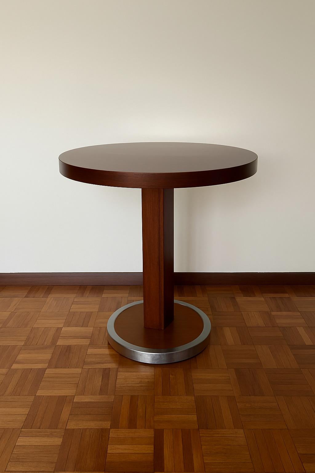 Guéridon Art Déco en métal et Wood Wood, 20e siècle État moyen - En vente à Lisbon, PT