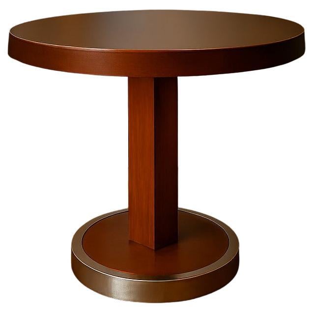 Art Deco Französisch Holz Metall Sockeltisch, 20. Jahrhundert