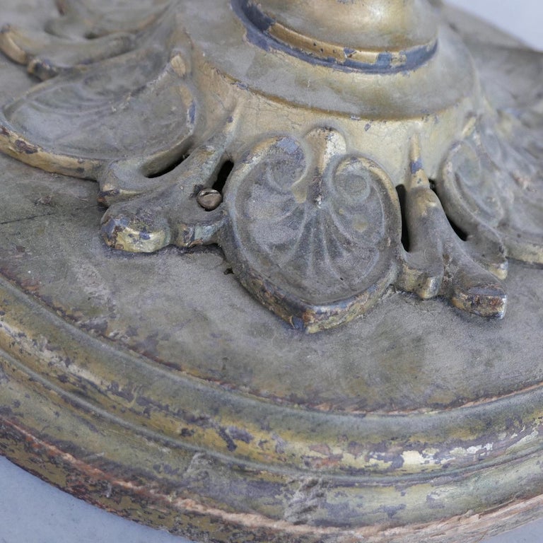 Art Deco French Wooden and Metal Gilt Floor Lamp For Sale at 1stDibs