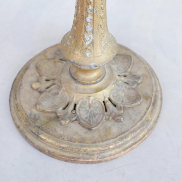 Art Deco French Wooden and Metal Gilt Floor Lamp For Sale at 1stDibs