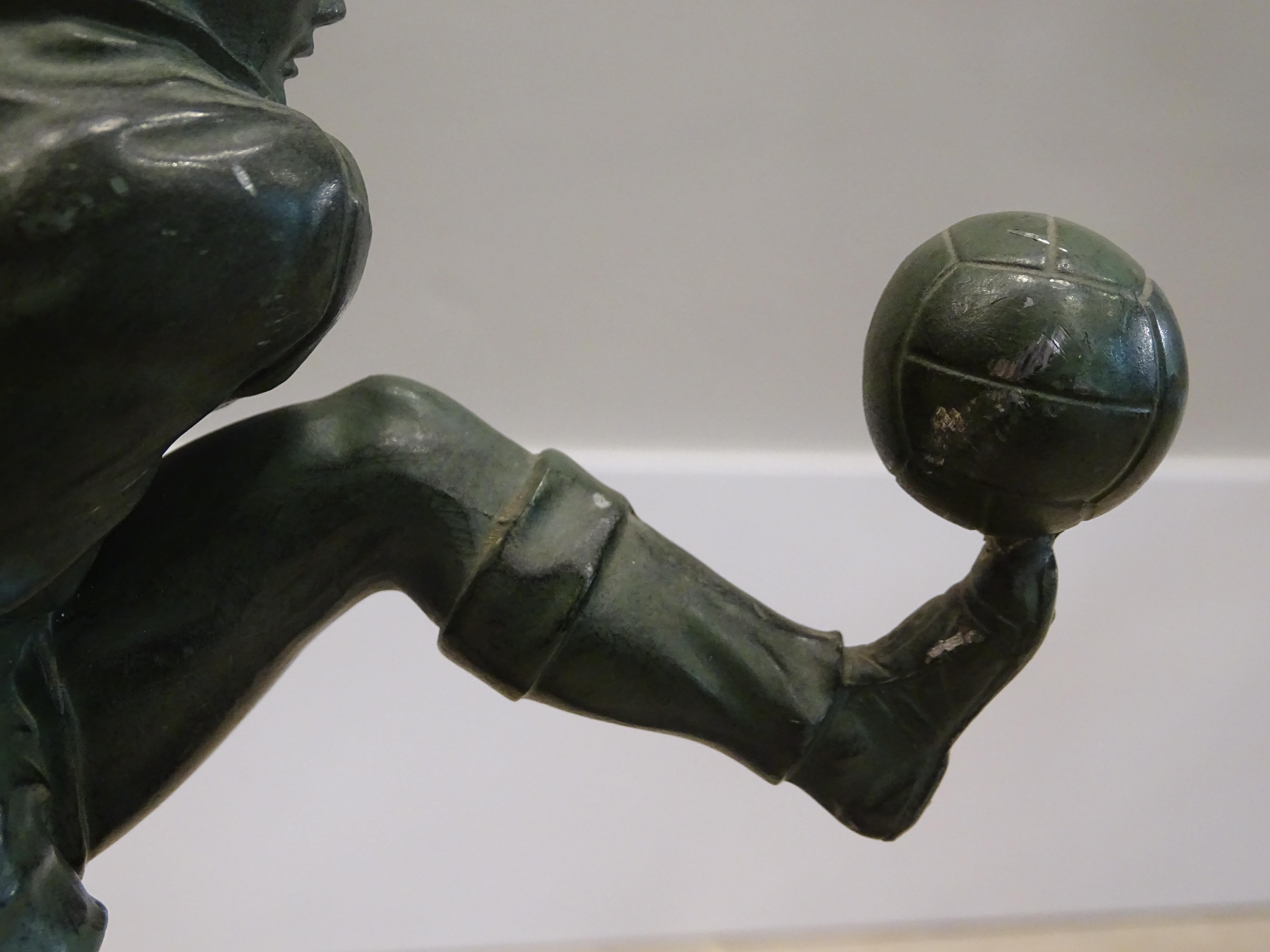 Art Deco French sculpture World Cup Football Bronce, Marble 7
