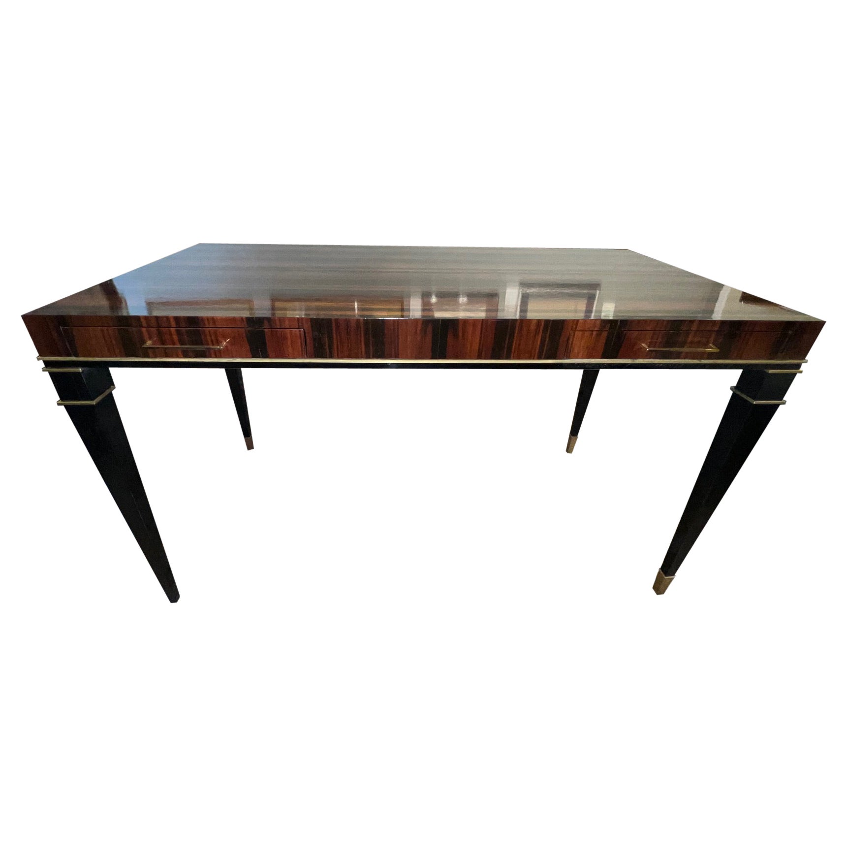 Art Deco French Writing Desk in Macassar Wood