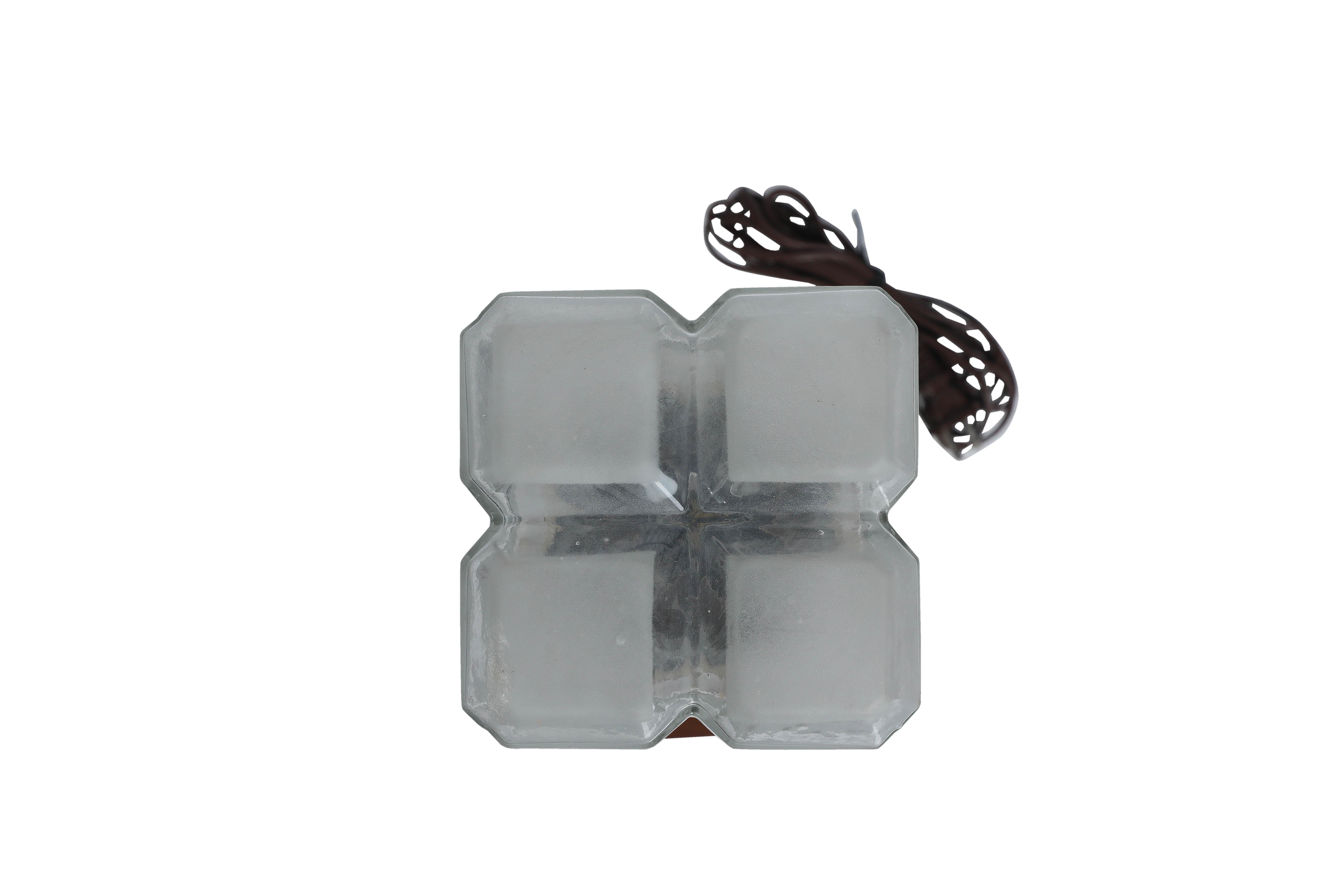 Art Deco Frosted Art Glass Shade on Teak Base In Good Condition For Sale In Nantucket, MA