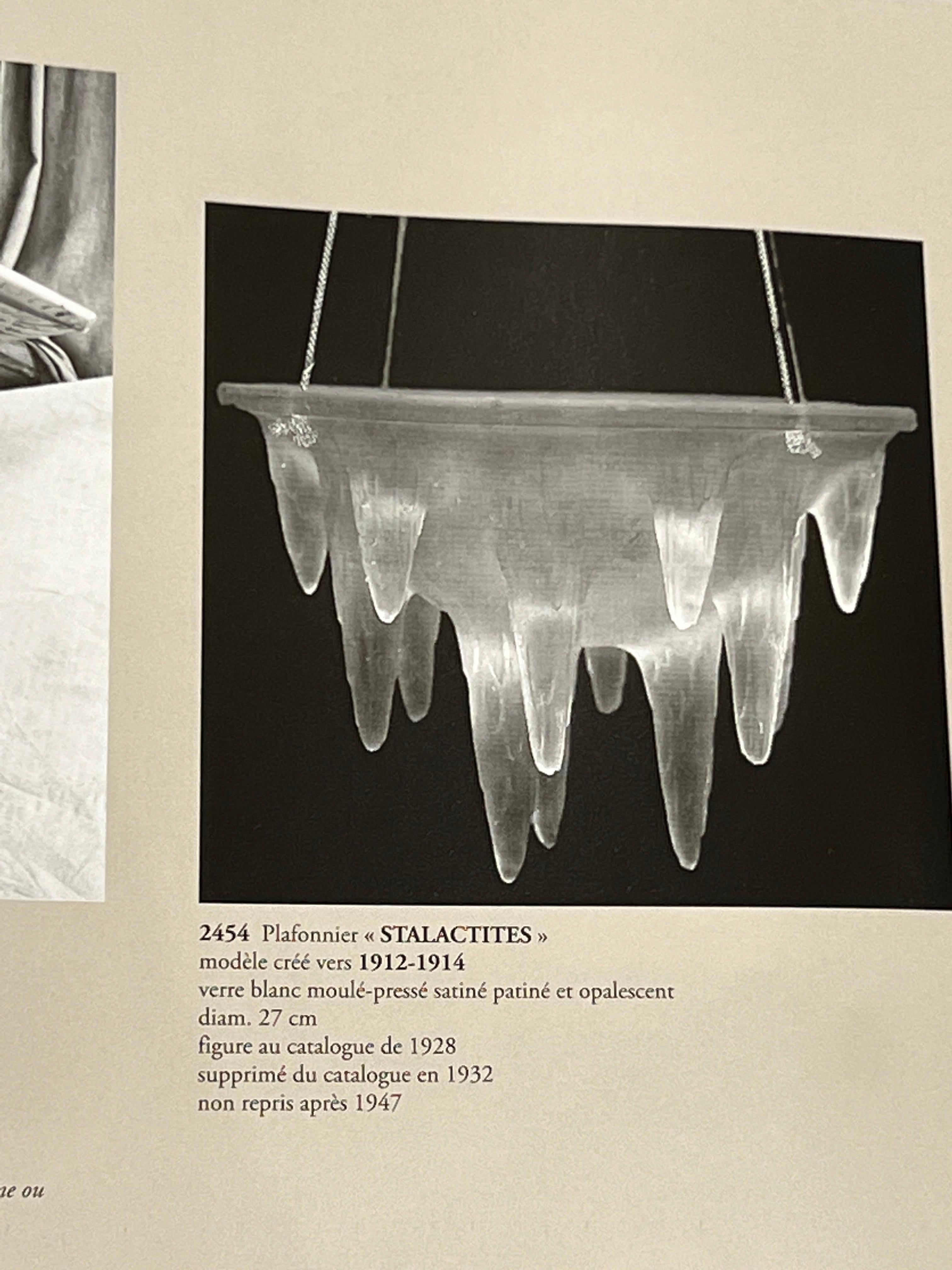 Art Deco Frosted Glass Chandelier by René Lalique For Sale 1