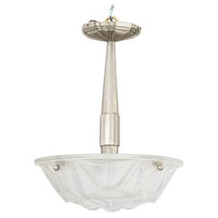 Art Deco Frosted Glass Chandelier