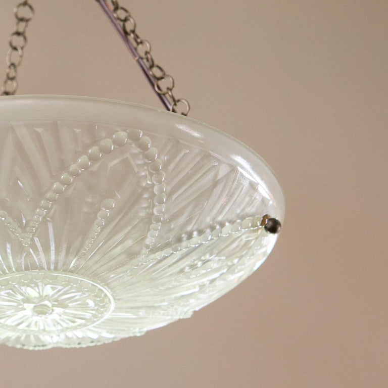 Art Deco Frosted Glass Chandelier at 1stDibs