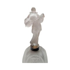Art Deco Frosted Glass Jester Figurine Lamp